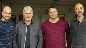 מימין: גיל מזרחי, שגיא גור מנכ"ל איגוד הג'ודו, משה פונטי יו"ר איגוד הג'ודו וטל גיגי, צילום: יח"צ