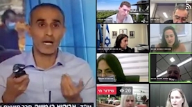 חבר מועצה מתגלח בשידור, צילום: צילום מסך, ערן סויסה