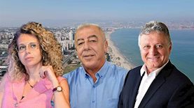 חיים אביטן (מימין), דוד אבן צור, עו"ד הילה סלומון, צילום: ששון תירם, פאול אורלייב, מתן שמוע, באדיבות עיריית קריית ים