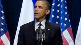 ברק אובמה בבנייני האומה, אתמול (צילום מסך), צילום: צילום מסך