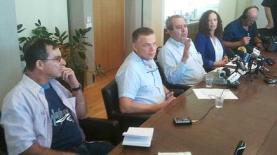 מסיבת העיתונאים של הנהלת בית החולים אלישע, היום, צילום: פנימי