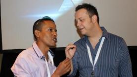 הודיעו שלא יוכלו להגיע לאירוע. ברהנו טגניה מ'חדשות 2' ודורון הרמן מ'חדשות 10' (צילום: אלכסנדר כץ), צילום: צילום: אלכסנדר כץ