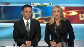 תחילת המשדר המיוחד, כששעון התוצאה של המשחק טרם הוסר מהשידור (צילום מסך: ערוץ 1), צילום: צילום מסך: ערוץ 1