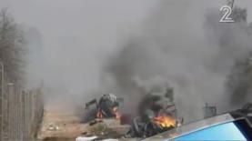 הרכב הצבאי הפגוע בו נהרגו 2 חיילים, רביעי האחרון (צילום מסך: חדשות 2), צילום: צילום מסך, חדשות ערוץ 2