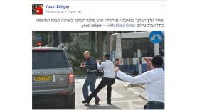 צילום יוסי זליגר את שאול גולן בעת הכאתו ע"י חסידי פינטו, צילום: יוסי זליגר