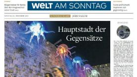 ה-Welt am Sonntag, גיליון יום ראשון של די וולט, במוסף המיוחד לירושלים, צילום: צילום שער