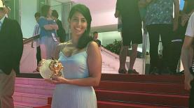 עדי קדוסי עם אריה הזהב, צילום: עדי קדוסי