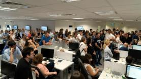 כנס החירום של עובדי תאגיד השידור הציבורי 'כאן', צילום: פנימי