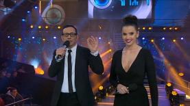 ארז טל וקורין גדעון בפרק השקת העונה ה-8 של 'האח הגדול', צילום: מסך: קשת, ערוץ 2