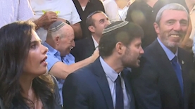 הרב רפי פרץ, בצלאל סמוטריץ' ואיילת שקד, צילום: מסך: חדשות 12