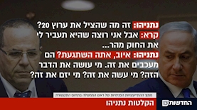 השיחה של ראש הממשלה נתניהו עם שר התקשורת באותה עת איוב קרא על ערוץ 20, צילום: מסך: חדשות 13