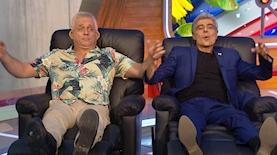 יאיר לפיד ובני גנץ בארץ נהדרת, צילום: מסך: קשת 12