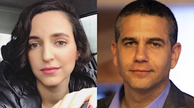 ינון מגל ונעה לנדאו, צילום: דרור עינב, מסך מתוך חשבון הטוויטר של נעה לנדאו