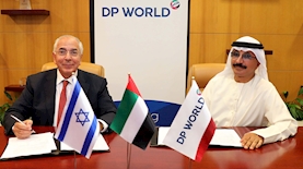 סולטן אחמד בן סליים, יו"ר ומנכ"ל DP WORLD, שלומי פוגל, יו"ר DOVERTOWER, מבעלי מספנות ישראל