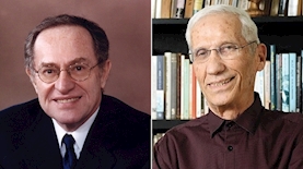 פרופ' יורם לס, אלן דרשוביץ, צילום: פייסבוק/יורם לס