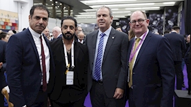 מרטיק ליק – מנכ"ל בורסת היהלומים בדובאי, יורם דבש – נשיא בורסת היהלומים הישראלית, אחמד בן סולייאם – נשיא בורסת היהלומים של דובאי ועזרא בוארון – יו"ר וועדת התעשייה, צילום: אסף לוי