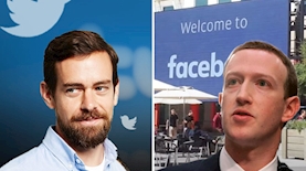 מארק צוקרברג וגק דורסי, צילום: פייסבוק, מערכת אייס