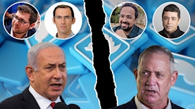 בני גנץ, בנימין נתניהו, צילום: Yonatan Sindel, Miriam Alster/Flash90