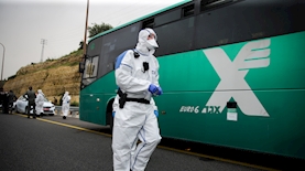 אוטובוס בקורונה, צילום: פלאש 90