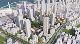 הדמיית מתחם אשכול בשדה דב, צילום: משרד האדריכלים "תכנון נוף בע"מ"