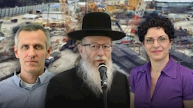 עינת גנון (מימין), השר יעקב ליצמן, יעקב קווינט, צילום: שלומי אמסלם, חורחה נובומינסקי באדיבות דוברות משרד הבינוי והשיכון, דוברות משרד האוצר