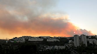 השריפה בהרי ירושלים, צילום: אוליבייר פיטוסי פלאש90