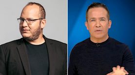 גיא פינס, חיים לוינסון, צילום: מסך קשת 12, פייסבוק/ חיים לוינסון