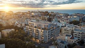 פרויקט חצר אנג'לו ביפו המשווק על ידי חברת דרא. הדמייה: 3dvision
