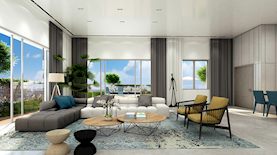 פנטהאוז בפרויקט רובינא הירוקה של קבוצת יוסי אברהמי בהרצליה. הדמיה: אול אין