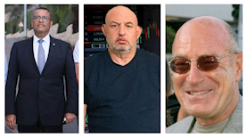 ליברמן , ארנון מילצ'ן, הראל דיזל, ומשה ליאון, צילום: אמיר מור, ארנון בוסאני חברת מוריה ,דימה טליאנסקי ,Getty images Israel