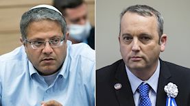 גלעד קריב, איתמר בן גביר, צילום: פלאש 90/ אוליביה פיטוסי, יונתן זינדל