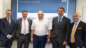 ליברמן ובכירי EFG, צילום: יוסי פונס