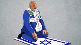 קריקטורה: מנסור עבאס כפטריוט ישראלי, צילום: טוויטר