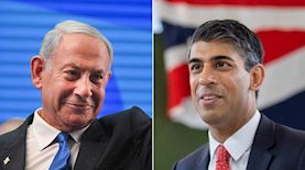 רישי סונאק, בנימין נתניהו, צילום: טוויטר/ רישי סונאק, פלאש 90/ מיכאל גלעדי