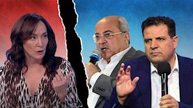 איימן עודה, אחמד טיבי, עינב גלילי, צילום: פלאש 90/ אבשלום ששוני, מסך רשת 13