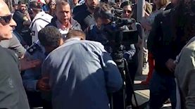 צוות ערוץ 14 בהפגנות, צילום: צילום מסך מתוך ערוץ 14