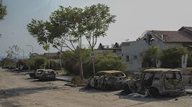 קיבוץ בארי לאחר פלישת מחבלים, צילום: פלאש 90/ אריק מרמור
