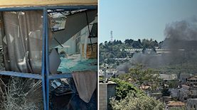 כטב"מ פגע במבנה מאוכלס בערב אל-עראמשה, צילום: מסך חדשות 12