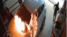 מתנחלים מציתים רכב, צילום: צילום מסך מתוך סרטון של יש דין