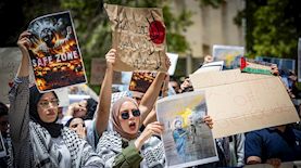 הפגנות באוניברסיטה העברית ביערושלים, צילום: פלאש 90/ יונתן זינדל
