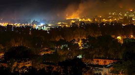 שריפות ענק בקרית שמונה, צילום: פלאש 90/ דוד כהן