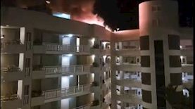 שריפה במלון הילטון, צילום: צילום מסך מתוך @CanalEronews