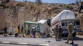 אזור הפיגוע ליד גבעת אסף, צילום: פלאש 90/ חיים גולדברג