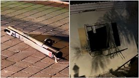 המשגר והנזק בקרית אתא, צילום: מ. משיטה