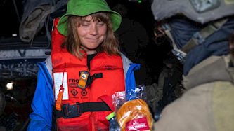 גרטה טונברג והמשט לעזה, צילום: Israeli Foreign Ministry /X