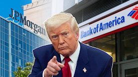 דונלד טראמפ, בנק אוף אמריקה ובנק ג'יי פי מורגן, צילום: shutterstock