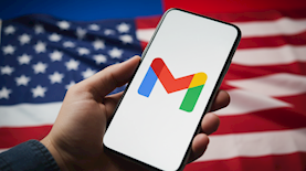 שירות ג'ימייל על רקע דגל ארצות הברית, צילום: אילוסטרציה, AI