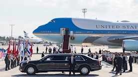 מטוס אייר פורס 1 בנתב"ג, צילום: חיים גולדברג, פלאש 90