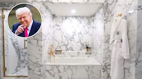 דונלד טראמפ וחדר האמבטיה, צילום: shutterstock, באדיבות דונלד ג'י טראמפ TRUTH SOCIAL