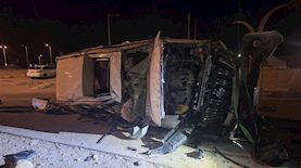 הרכב שהתהפך במרדף, צילום: דוברות משטרת ישראל